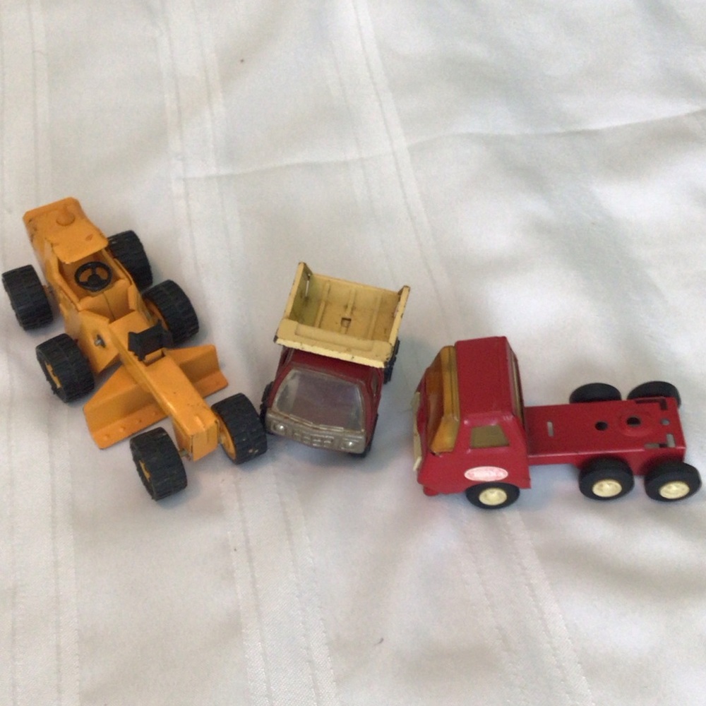Buddy L grader tractor dump truck Tonka flatbed truck